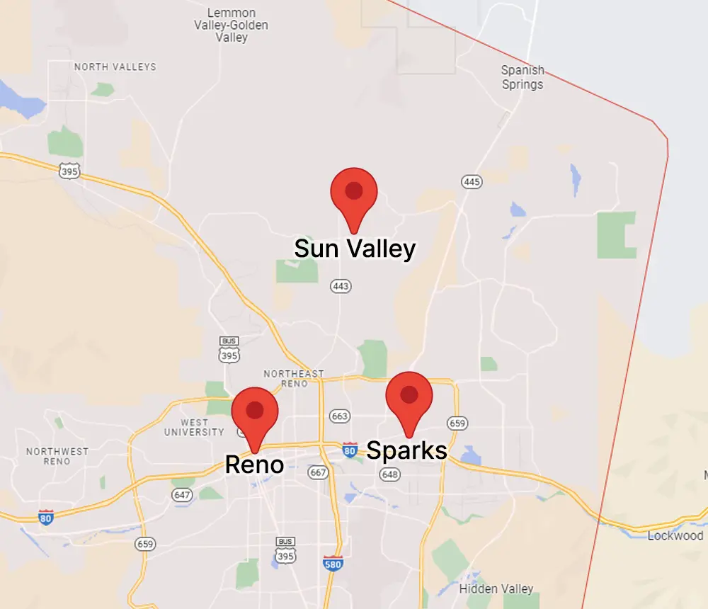 Service areas for High Sierra Remodeling And Construction in Washoe County, Nevada