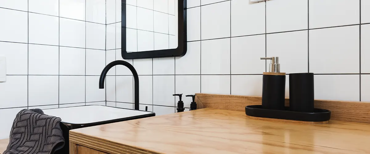 wooden bathroom countertop