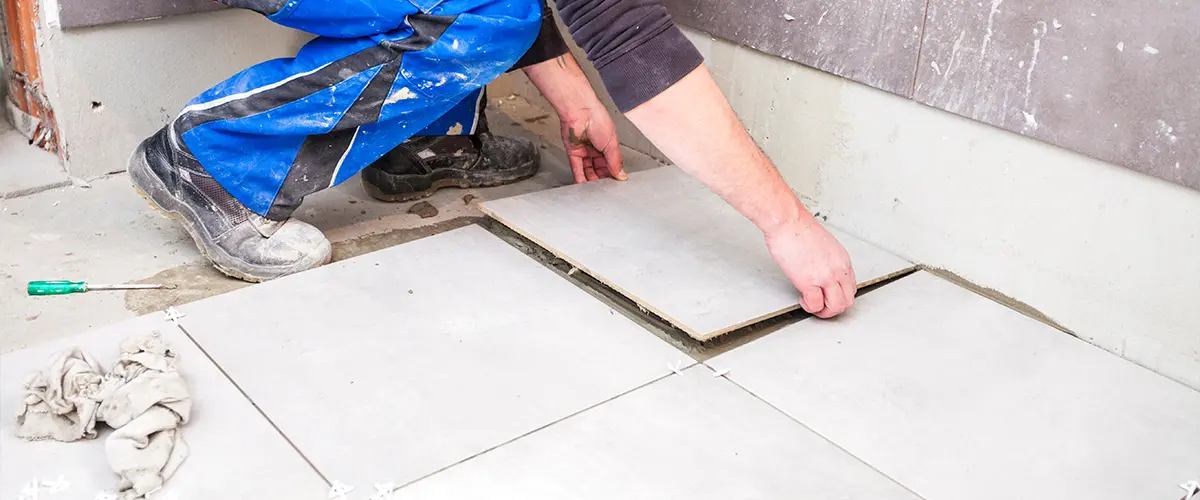 Porcelain tile flooring installation for a bathroom remodeling cost in Sun Valley, NV