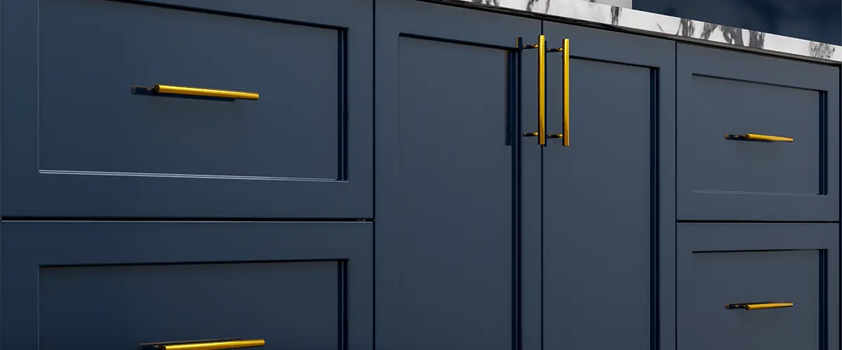 upscale navy blue painted cabinet